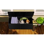 Садова скриня 143,5 x 57 x 53,5 см 390 л чорна - Практичне зберігання на вулиці - Зображення 10