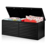 Садова скриня 143,5 x 57 x 53,5 см 390 л чорна - Практичне зберігання на вулиці - Зображення 9