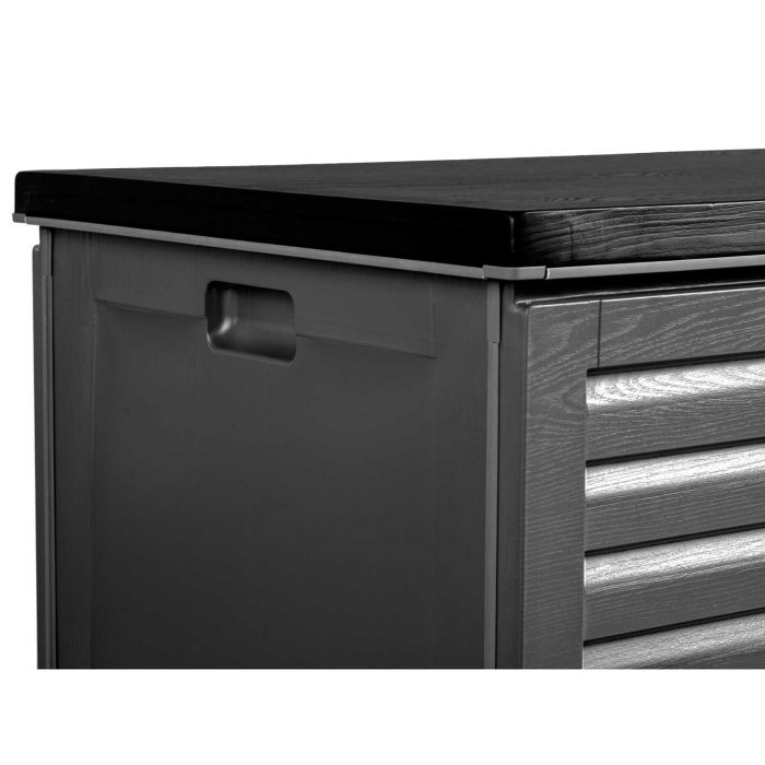 Садова скриня 143 x 57 x 53,5 см 390 л чорна-сіра - Модерний дизайн для саду - Зображення 4