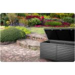 Садова скриня 143 x 57 x 53,5 см 390 л чорна-сіра - Модерний дизайн для саду - Зображення 11