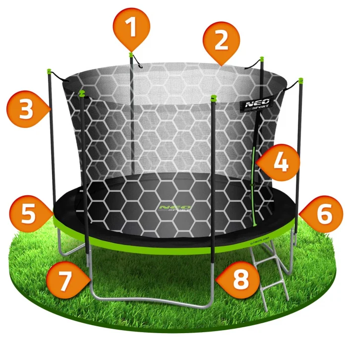 Батут садовий 10ft/312 см з внутрішньою сіткою та драбинкою Neo-Sport - Ідеальний вибір для активного дозвілля - Зображення 13