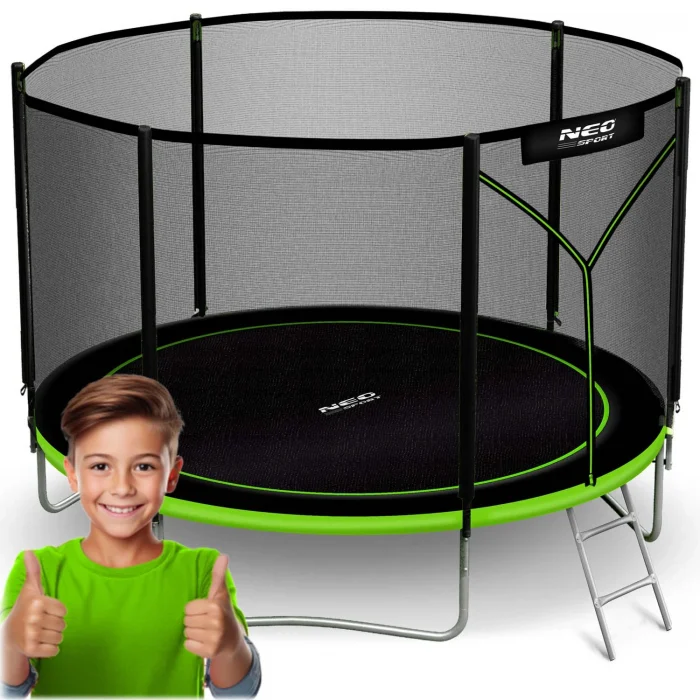 trampolina-ogrodowa-10ft-312c_50711 Батут садовий 10ft/312 см з зовнішньою сіткою та драбинкою Neo-Sport - Зручний і безпечний - Зображення 1