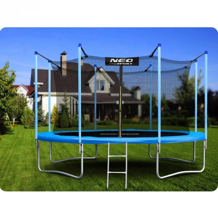 Батут садовий 12ft/374 см з внутрішньою сіткою та драбинкою Neo-Sport - Просторий та зручний для всієї родини - Зображення 2