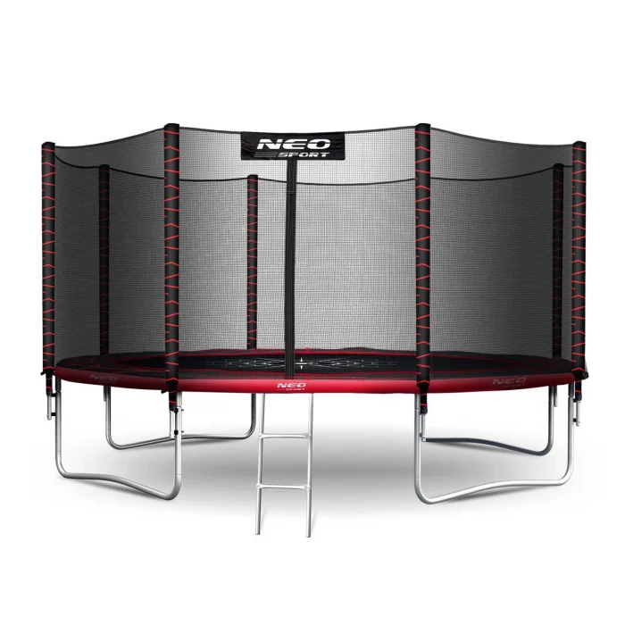 Батут садовий 12ft/374 см з зовнішньою сіткою та драбинкою Neo-Sport - Надійний та просторий для всієї родини - Зображення 2