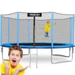 Батут садовий 13ft/404 см з зовнішньою сіткою та драбинкою Neo-Sport - Для великих просторів та веселощів