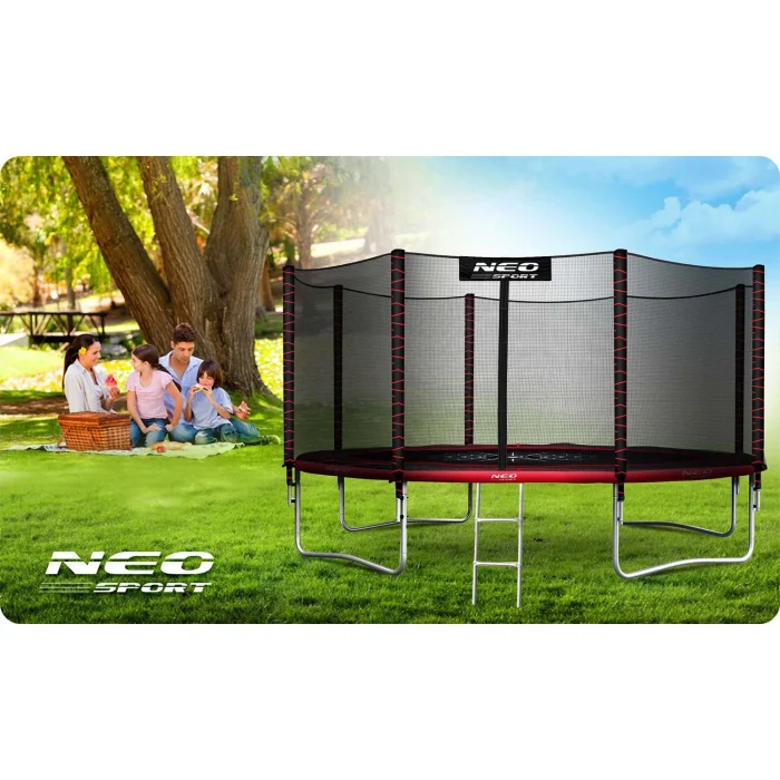 trampolina-ogrodowa-13ft-404c_50550 Батут садовий 13ft/404 см з зовнішньою сіткою та драбинкою Neo-Sport - Простір і безпека для активних дітей - Зображення 7