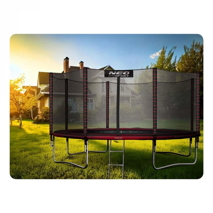 trampolina-ogrodowa-13ft-404c_50551 Батут садовий 13ft/404 см з зовнішньою сіткою та драбинкою Neo-Sport - Простір і безпека для активних дітей - Зображення 4