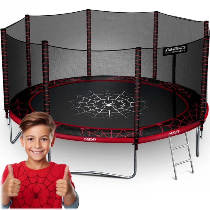 trampolina-ogrodowa-13ft-404c_50553 Батут садовий 13ft/404 см з зовнішньою сіткою та драбинкою Neo-Sport - Простір і безпека для активних дітей - Зображення 1