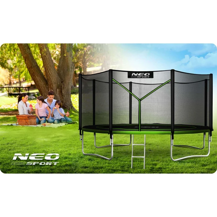 Батут садовий 13ft/404 см з зовнішньою сіткою та драбинкою Neo-Sport - Просторий і безпечний для дітей - Зображення 7