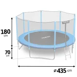 Батут садовий 14ft/435 см з зовнішньою сіткою та драбинкою Neo-Sport - Максимальна площа для стрибків - Зображення 12