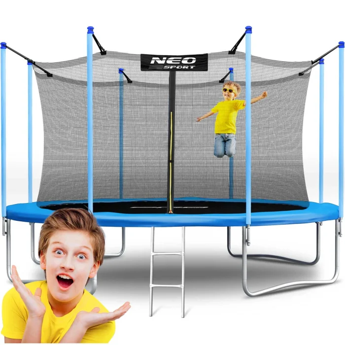 trampolina-ogrodowa-14ft-435c_28354 Батут садовий 14ft/435 см з внутрішньою сіткою та драбинкою Neo-Sport - Ідеальний для великої родини - Зображення 1