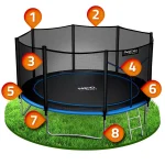 Батут садовий 14ft/435 см з зовнішньою сіткою та драбинкою Neo-Sport - Для великих просторів та безпеки - Зображення 9