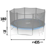 Батут садовий 14ft/435 см з зовнішньою сіткою та драбинкою Neo-Sport - Для великих просторів та безпеки - Зображення 3
