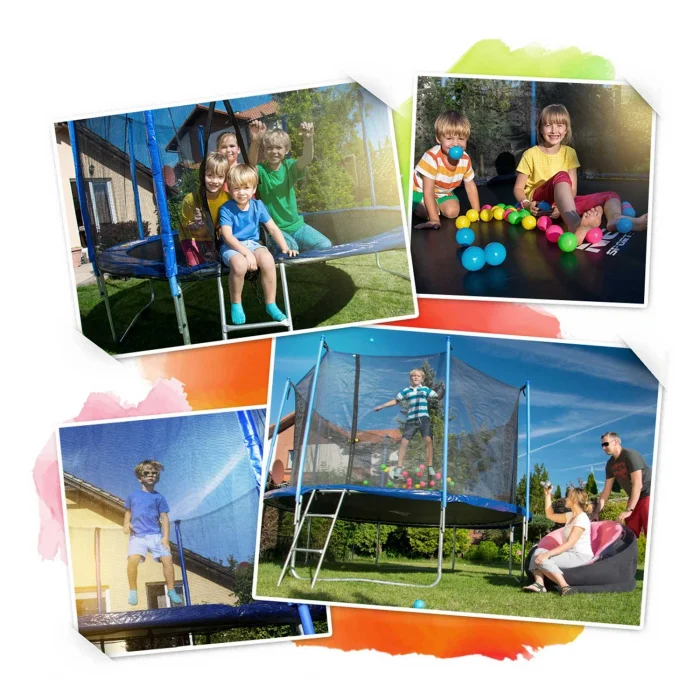 trampolina-ogrodowa-15ft-465c_28400 Батут садовий 15ft/465 см з зовнішньою сіткою та драбинкою Neo-Sport - Просторий і надійний для великої родини - Зображення 4