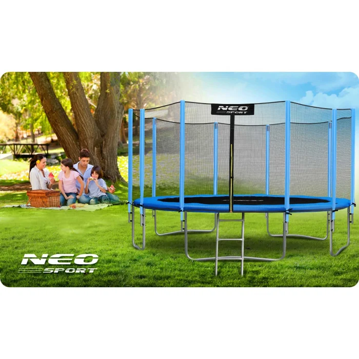 trampolina-ogrodowa-15ft-465c_28407 Батут садовий 15ft/465 см з зовнішньою сіткою та драбинкою Neo-Sport - Просторий і надійний для великої родини - Зображення 6
