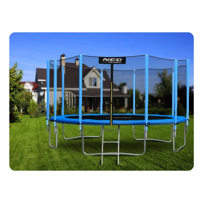 trampolina-ogrodowa-15ft-465c_28408 Батут садовий 15ft/465 см з зовнішньою сіткою та драбинкою Neo-Sport - Просторий і надійний для великої родини - Зображення 2