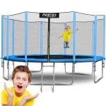 Батут садовий 15ft/465 см з зовнішньою сіткою та драбинкою Neo-Sport - Просторий і надійний для великої родини
