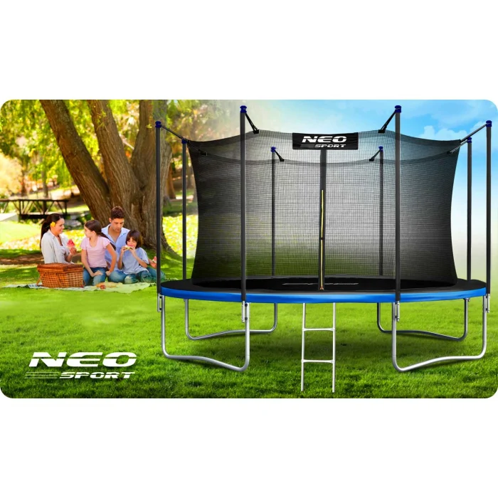 Батут садовий 15ft/465 см з внутрішньою сіткою та драбиною Neo-Sport - Безпечний і міцний - Зображення 12