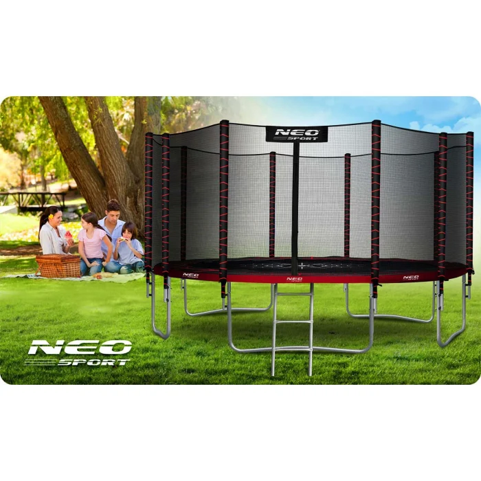Батут садовий 15ft/465 см з зовнішньою сіткою та драбинкою Neo-Sport - Ідеальний для активного відпочинку - Зображення 7