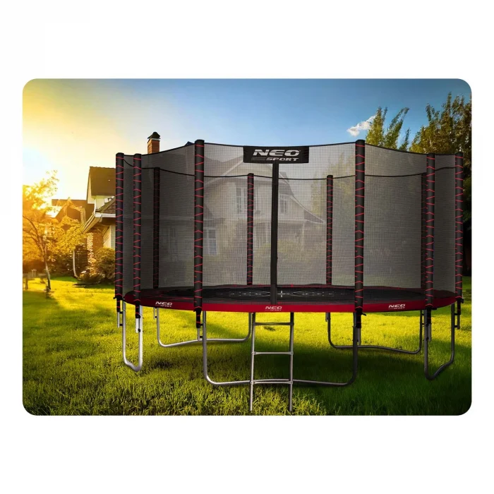 Батут садовий 15ft/465 см з зовнішньою сіткою та драбинкою Neo-Sport - Ідеальний для активного відпочинку - Зображення 4