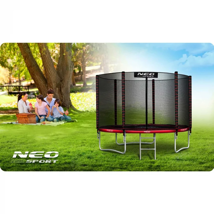 Батут садовий 6ft/183 см з зовнішньою сіткою та драбинкою Neo-Sport - Компактний та безпечний для дітей - Зображення 7