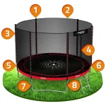 Батут садовий 6ft/183 см з зовнішньою сіткою та драбинкою Neo-Sport - Компактний та безпечний для дітей - Зображення 9