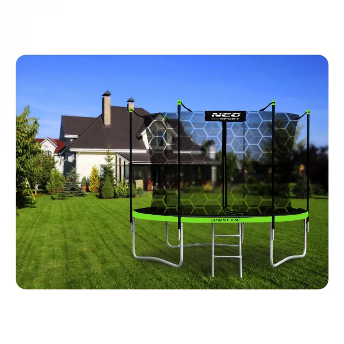 trampolina-ogrodowa-8ft-252cm_43478 Батут садовий 8ft/252 см з внутрішньою сіткою та драбинкою Neo-Sport - Легкий доступ для дітей - Зображення 11
