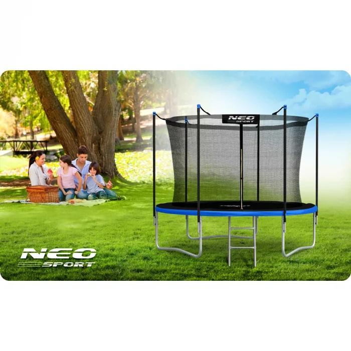 Батут садовий 8ft/252 см з внутрішньою сіткою та драбинкою Neo-Sport - Ідеальний для дітей та дорослих - Зображення 9