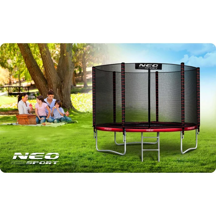 Батут садовий 8ft/252 см з зовнішньою сіткою та драбинкою Neo-Sport - Додатковий комфорт та безпека - Зображення 7