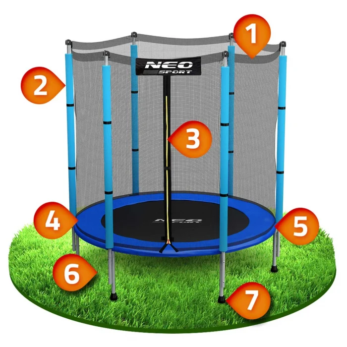 trampolina-ogrodowa-dla-dziec_28420 Батут садовий для дітей 140 см 4,5ft Neo-Sport - Веселий і безпечний для малечі - Зображення 7