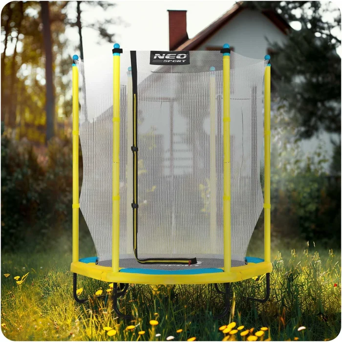Батут садовий для дітей 140 см 4,5ft Neo-Sport - Дитячий веселий і безпечний тренажер - Зображення 4