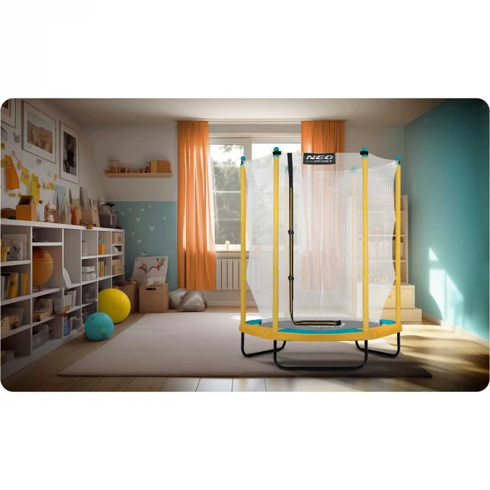 Батут садовий для дітей 140 см 4,5ft Neo-Sport - Дитячий веселий і безпечний тренажер - Зображення 6