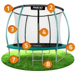 Батут садовий профільований 8ft/252 см з внутрішньою сіткою Neo-Sport - Ідеальний для активного відпочинку - Зображення 10