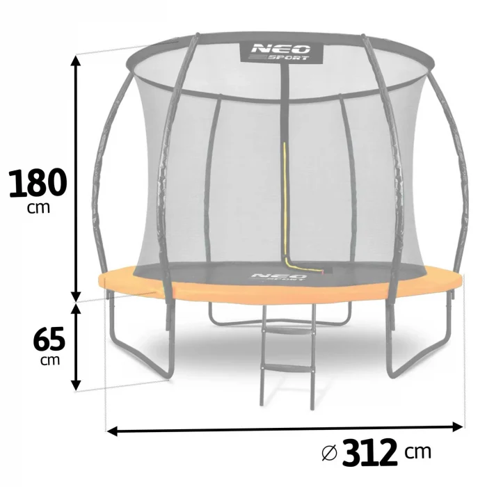 Батут садовий профільований 10ft/312 см з внутрішньою сіткою Neo-Sport - Ідеальний для активного відпочинку - Зображення 13