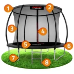 Батут садовий профільований 8ft/252 см з внутрішньою сіткою Neo-Sport - Ідеальний для сімейного відпочинку - Зображення 11