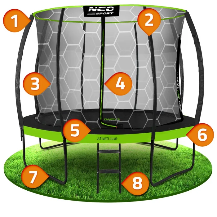 Батут садовий профільований 10ft/312 см з внутрішньою сіткою Neo-Sport - Безпечний та надійний - Зображення 5