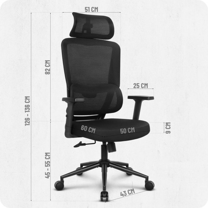 Офісне крісло CABRO C506 тканинне чорна тканина зручність та стиль у чорній тканині для роботи та комфорту - Зображення 9