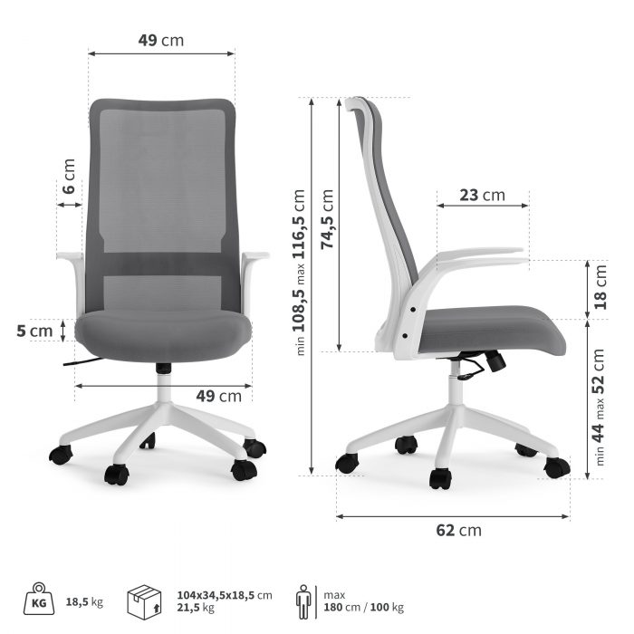 Офісне крісло SENSE7 JUNO сіре Ідеальне поєднання комфорту та елегантності для вашого робочого місця - Зображення 7