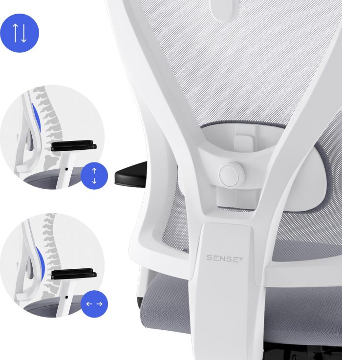 Біло-сірий офісний стілець SENSE7 Tone Стильний комфорт для продуктивної роботи - Зображення 2