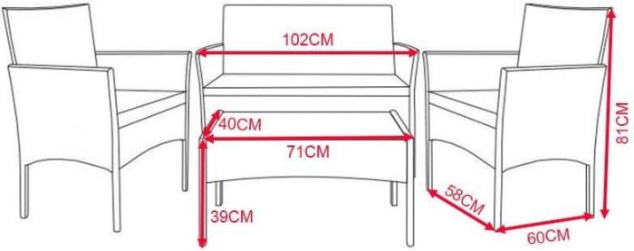 Набір садових меблів Velaco LUIZA-GR сірий ротанг- елегантність та комфорт на вашій терасі - Зображення 2