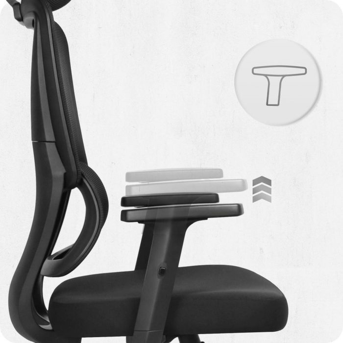 Офісне крісло CABRO C506 тканинне чорна тканина зручність та стиль у чорній тканині для роботи та комфорту - Зображення 6