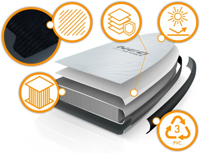 Дошка для SUP Aquasurf 320 x 84 x 15 см Neo-Sport 170201 для спорту і релаксу - Зображення 8