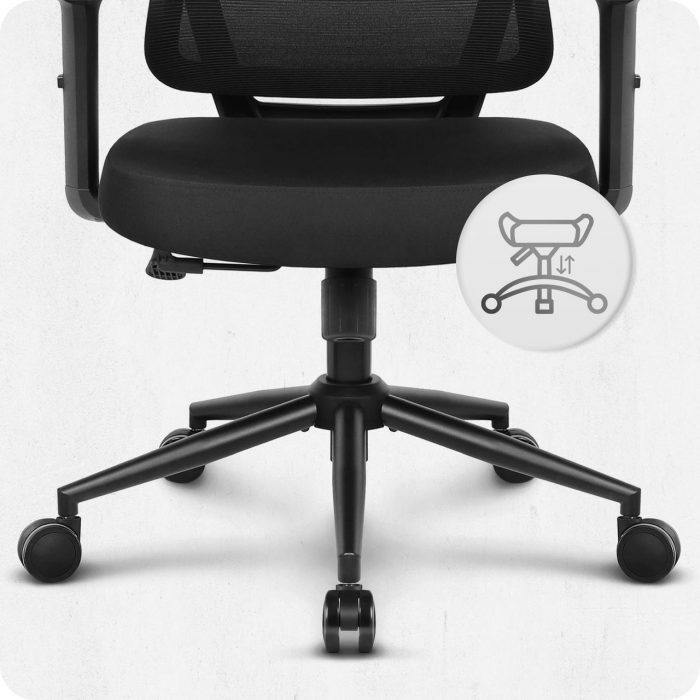 Офісне крісло CABRO C506 тканинне чорна тканина зручність та стиль у чорній тканині для роботи та комфорту - Зображення 5