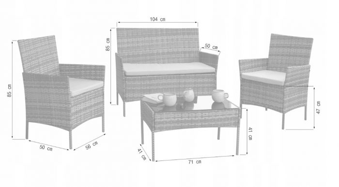 Набір садових меблів Ideal Garden SFS010 сірий - Зображення 2
