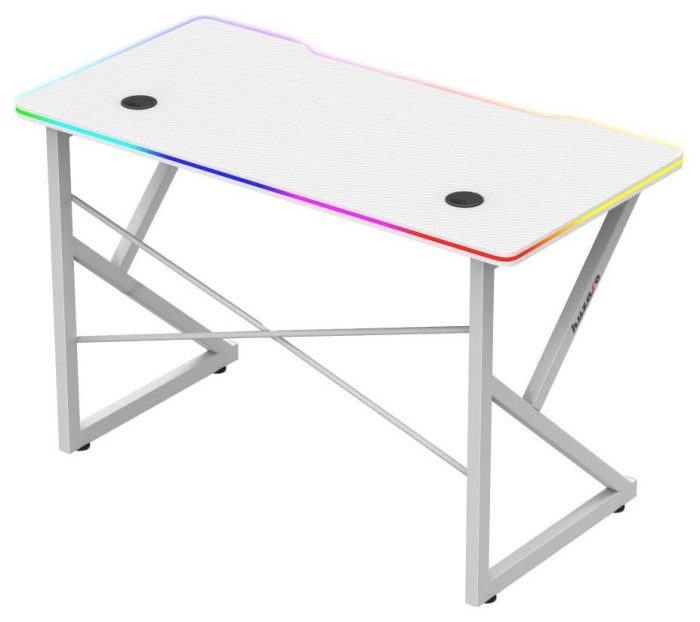 Huzaro Hero 1.7 RGB Ігровий стіл білий ергономічний стіл з RGB-підсвіткою для ігор та роботи - Зображення 2