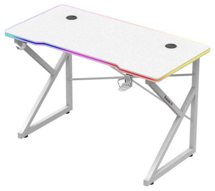 Huzaro Hero 1.7 RGB Ігровий стіл білий ергономічний стіл з RGB-підсвіткою для ігор та роботи - Зображення 3
