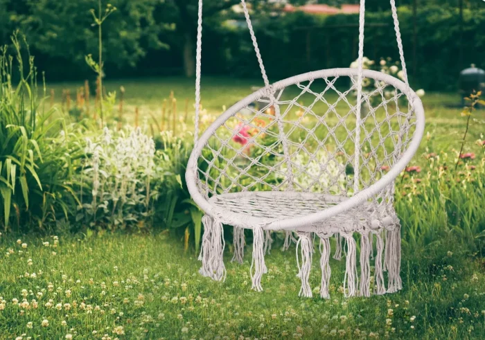 5931514550_w640_h640_5931514550 Гойдалка гніздо зі спинкою 80 см плетена BOHO Cream (290001) - Зображення 2