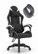 Ігрове крісло CABRO C500 FABRIC чорно-біле комфорт та стиль для тривалих ігор