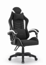 Ігрове крісло CABRO C500 FABRIC чорно-біле комфорт та стиль для тривалих ігор - Зображення 2