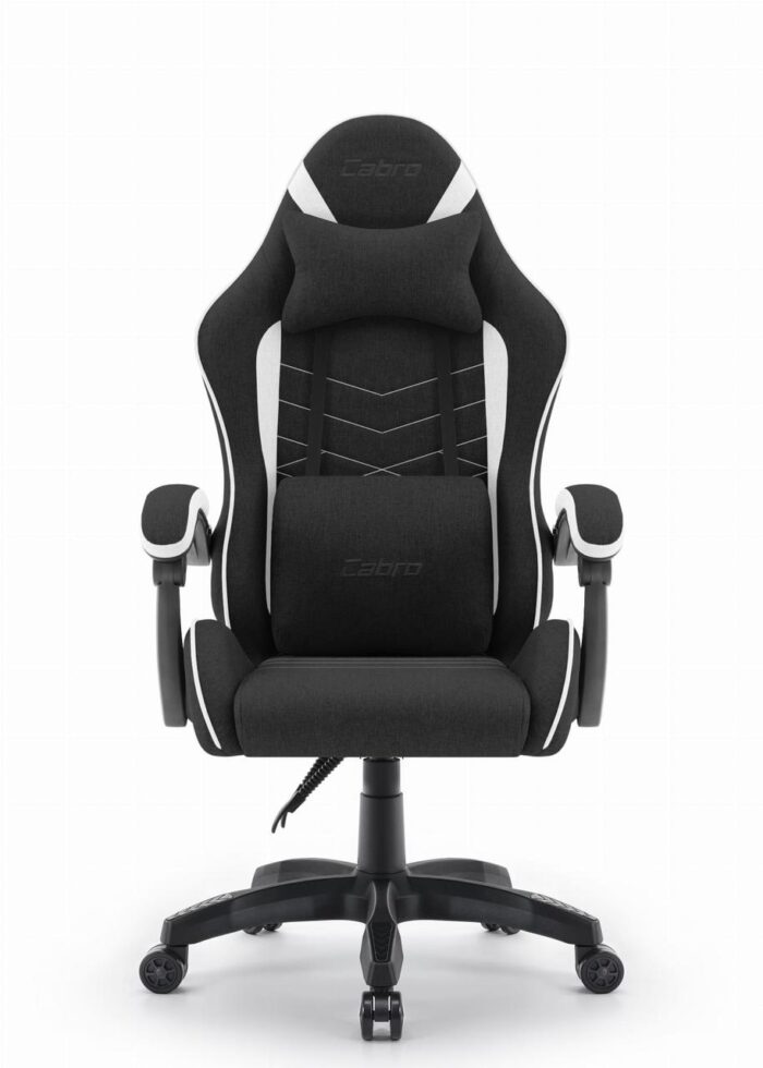 Ігрове крісло CABRO C500 FABRIC чорно-біле комфорт та стиль для тривалих ігор - Зображення 3